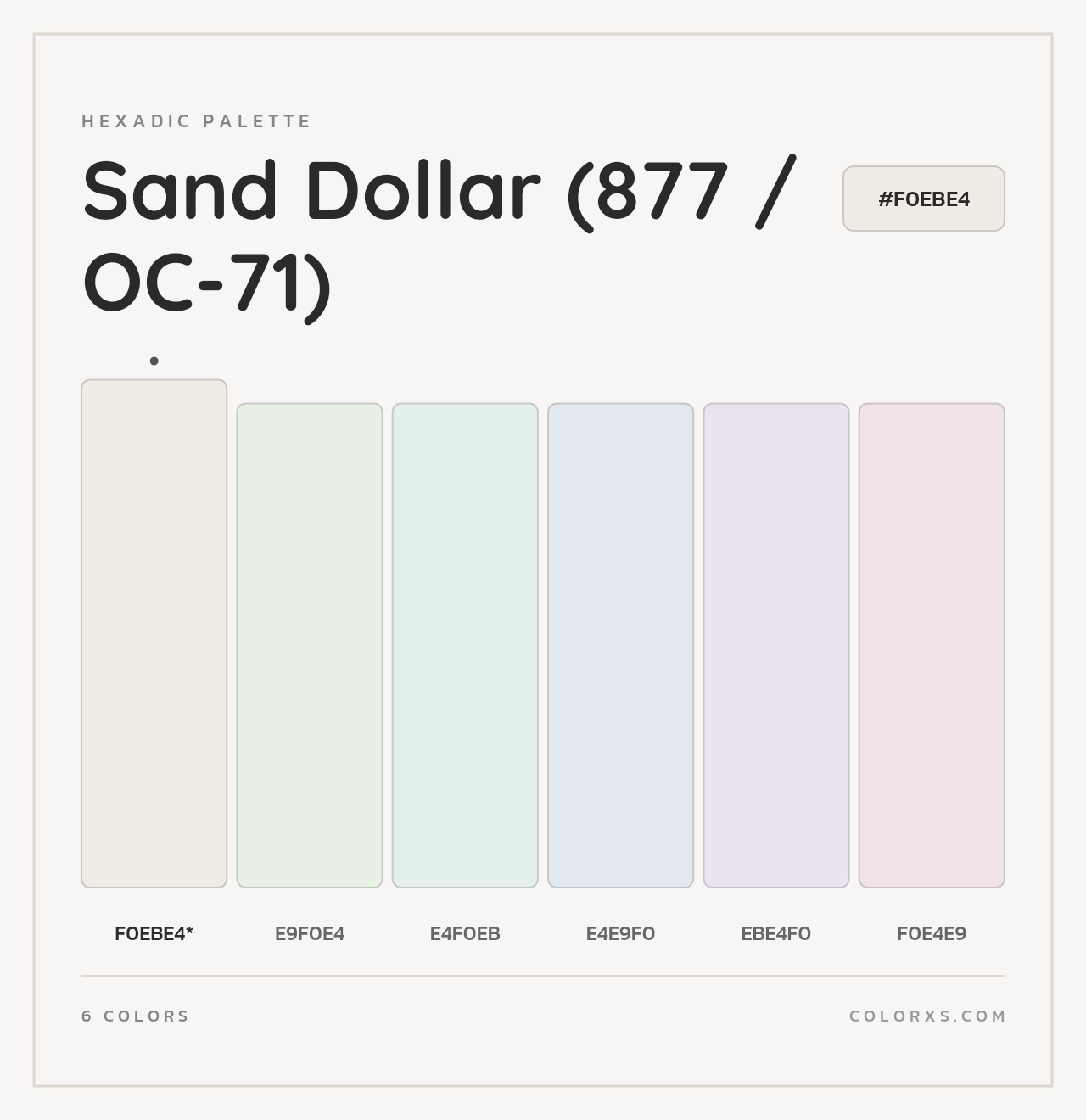 Sand Dollar (877 / OC-71) - Hexadic Color Palette