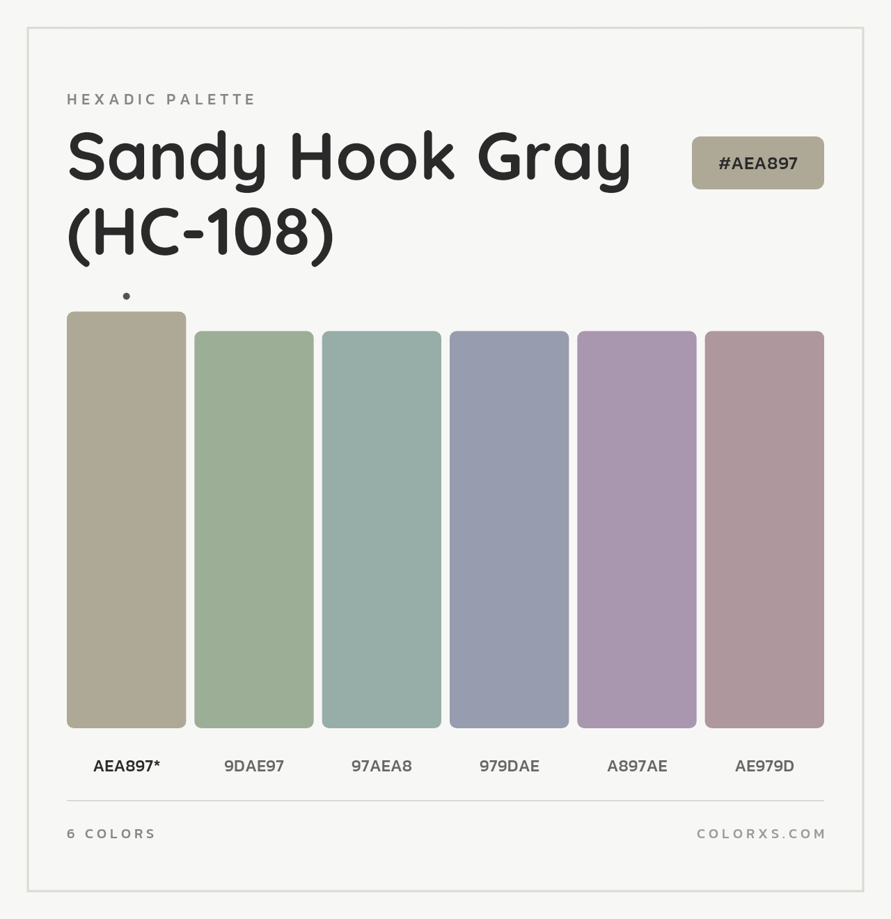 Sandy Hook Gray (HC-108) - Hexadic Color Palette