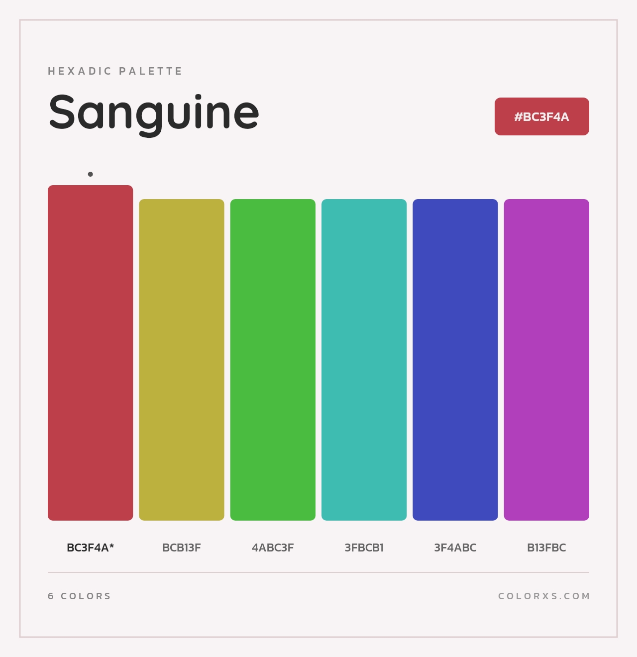 Sanguine - Hexadic Color Palette