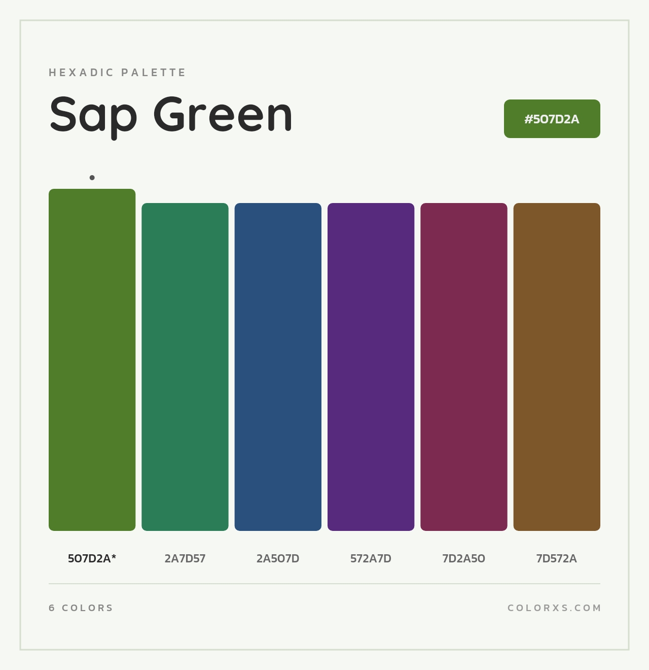 Sap Green - Hexadic Color Palette