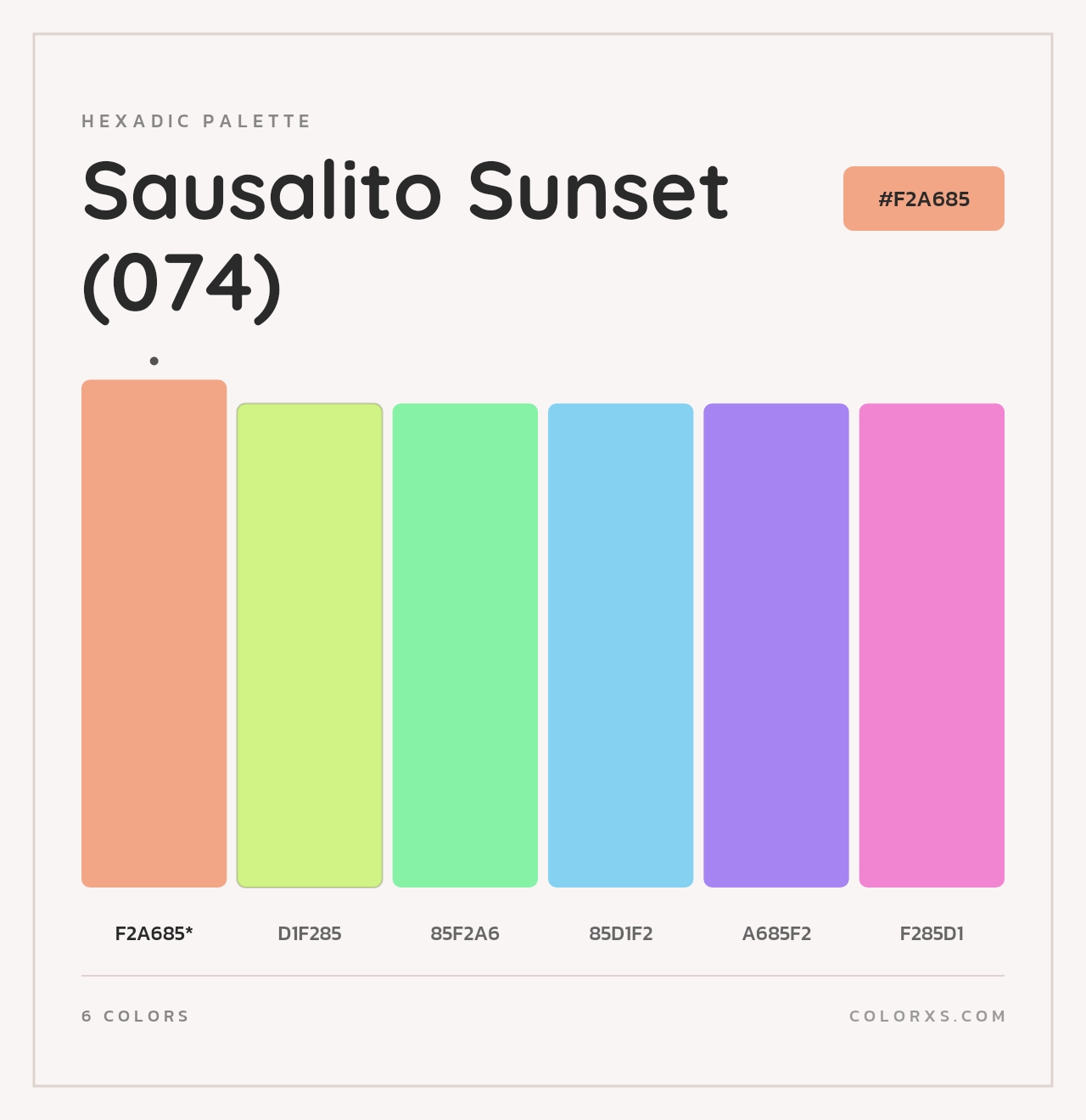 Sausalito Sunset (074) - Hexadic Color Palette