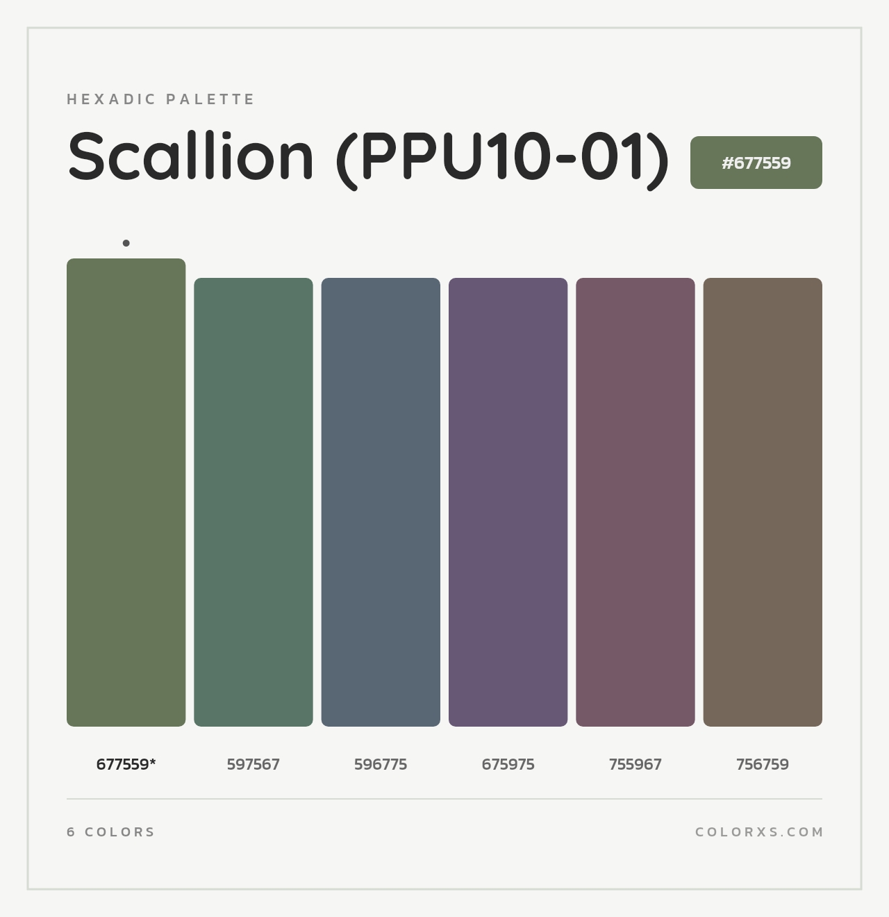 Scallion (PPU10-01) - Hexadic Color Palette