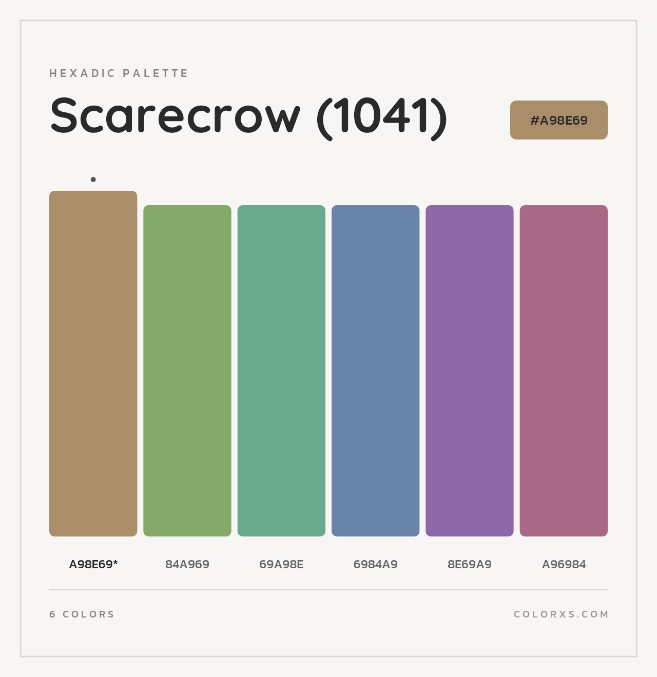 Scarecrow (1041) - Hexadic Color Palette
