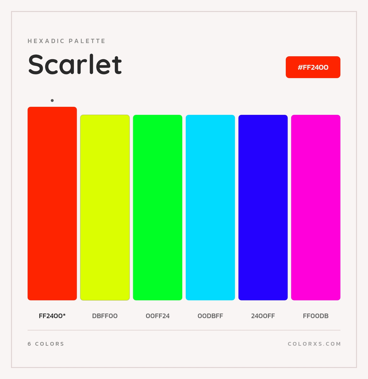 Scarlet - Hexadic Color Palette