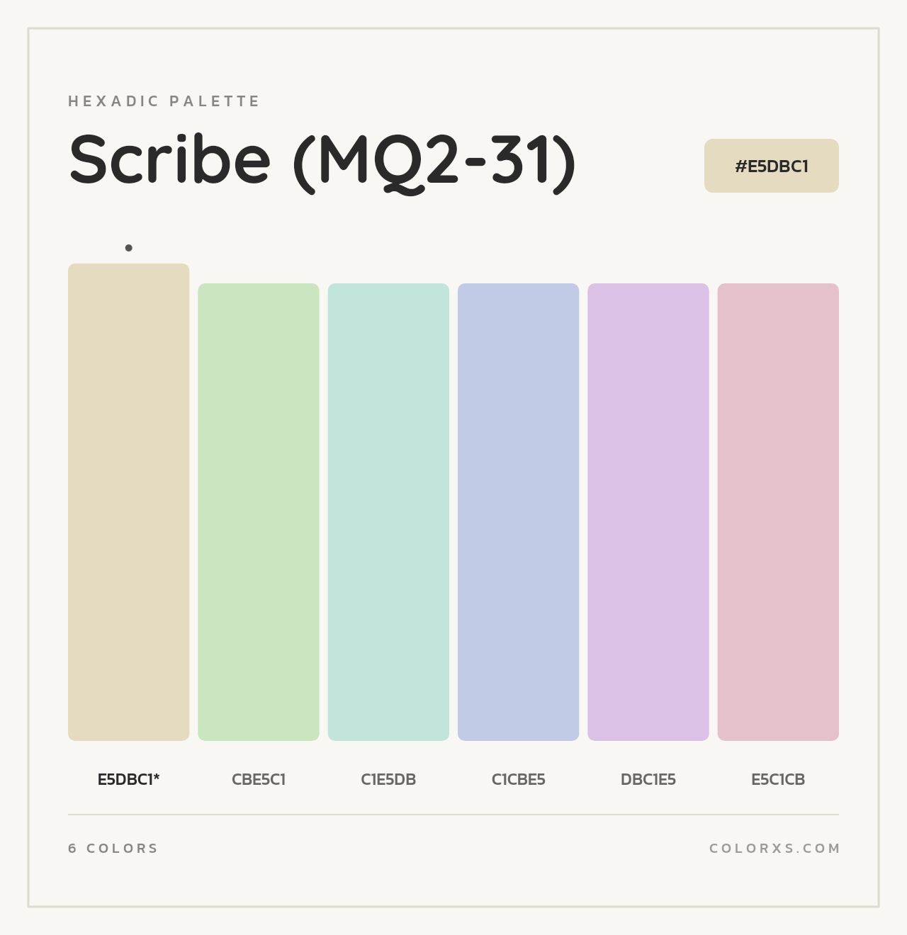 Scribe (MQ2-31) - Hexadic Color Palette