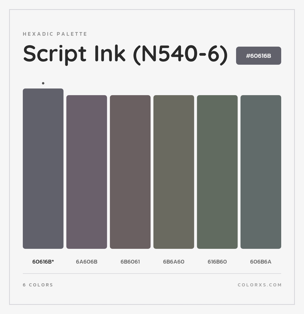 Script Ink (N540-6) - Hexadic Color Palette