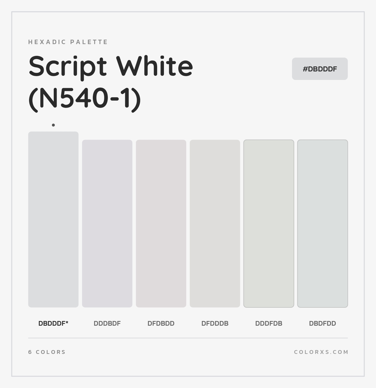 Script White (N540-1) - Hexadic Color Palette