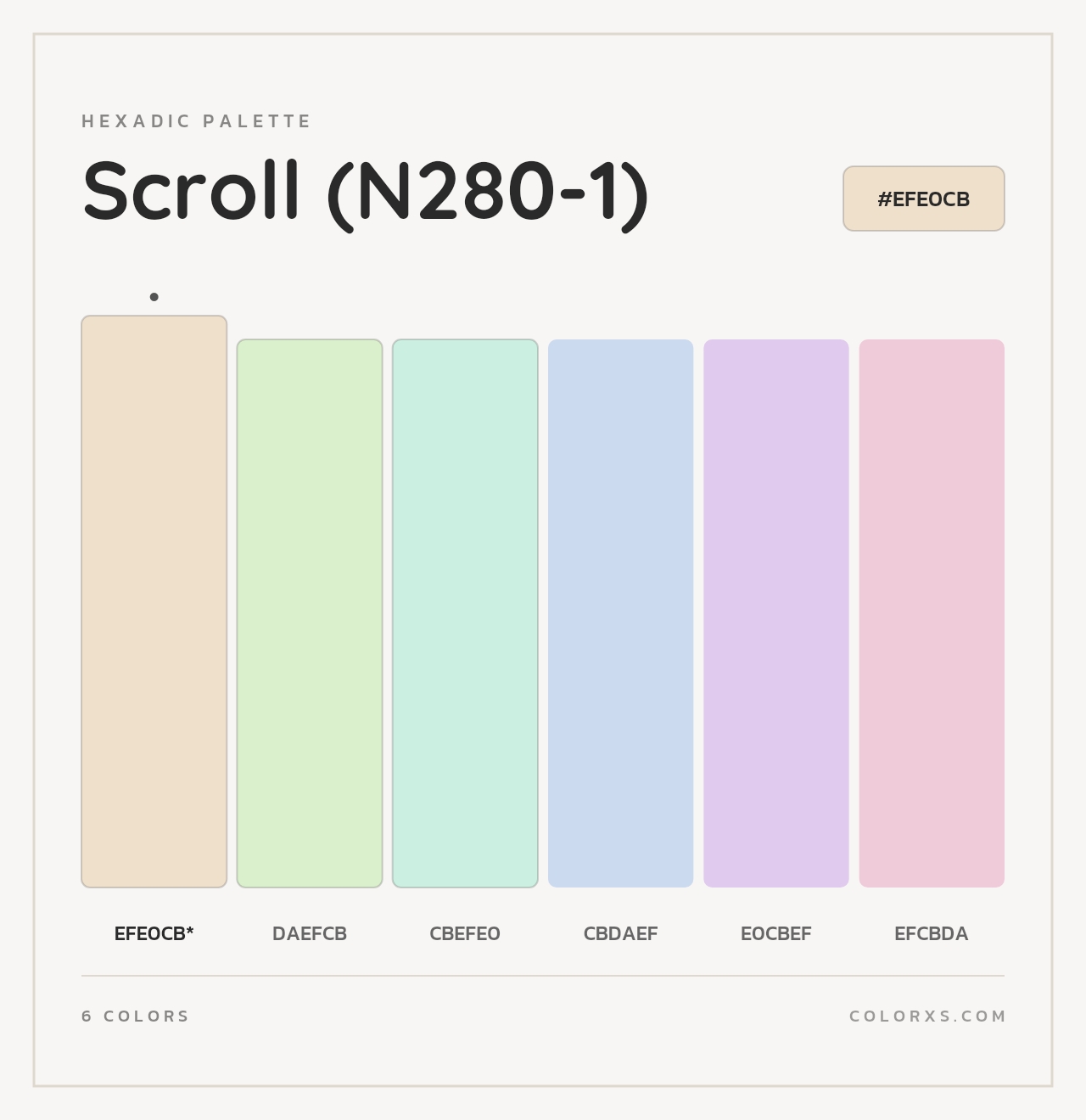 Scroll (N280-1) - Hexadic Color Palette
