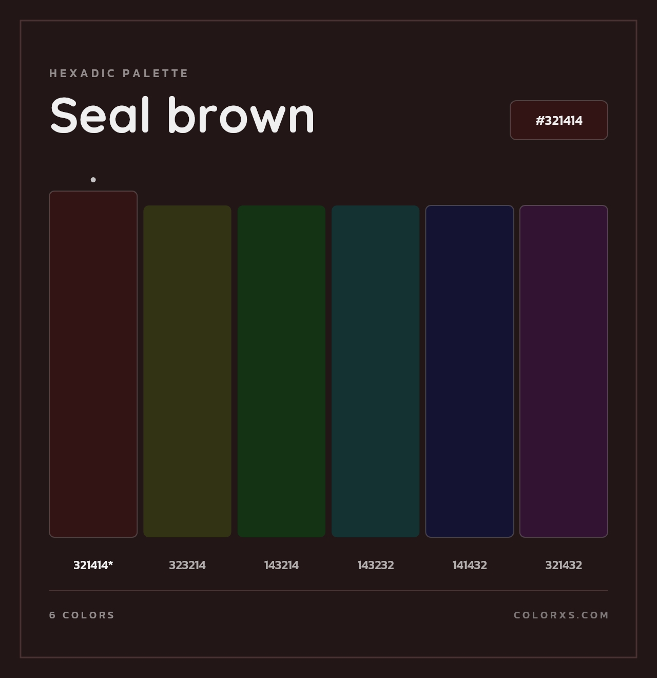 Seal brown - Hexadic Color Palette