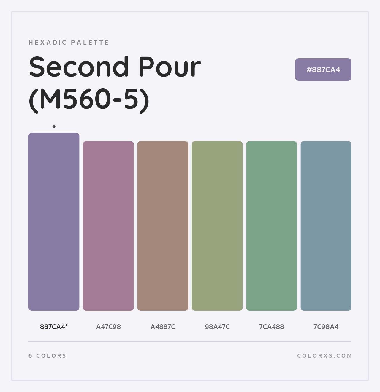 Second Pour (M560-5) - Hexadic Color Palette