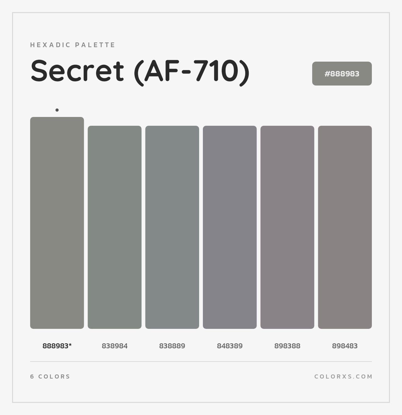 Secret (AF-710) - Hexadic Color Palette