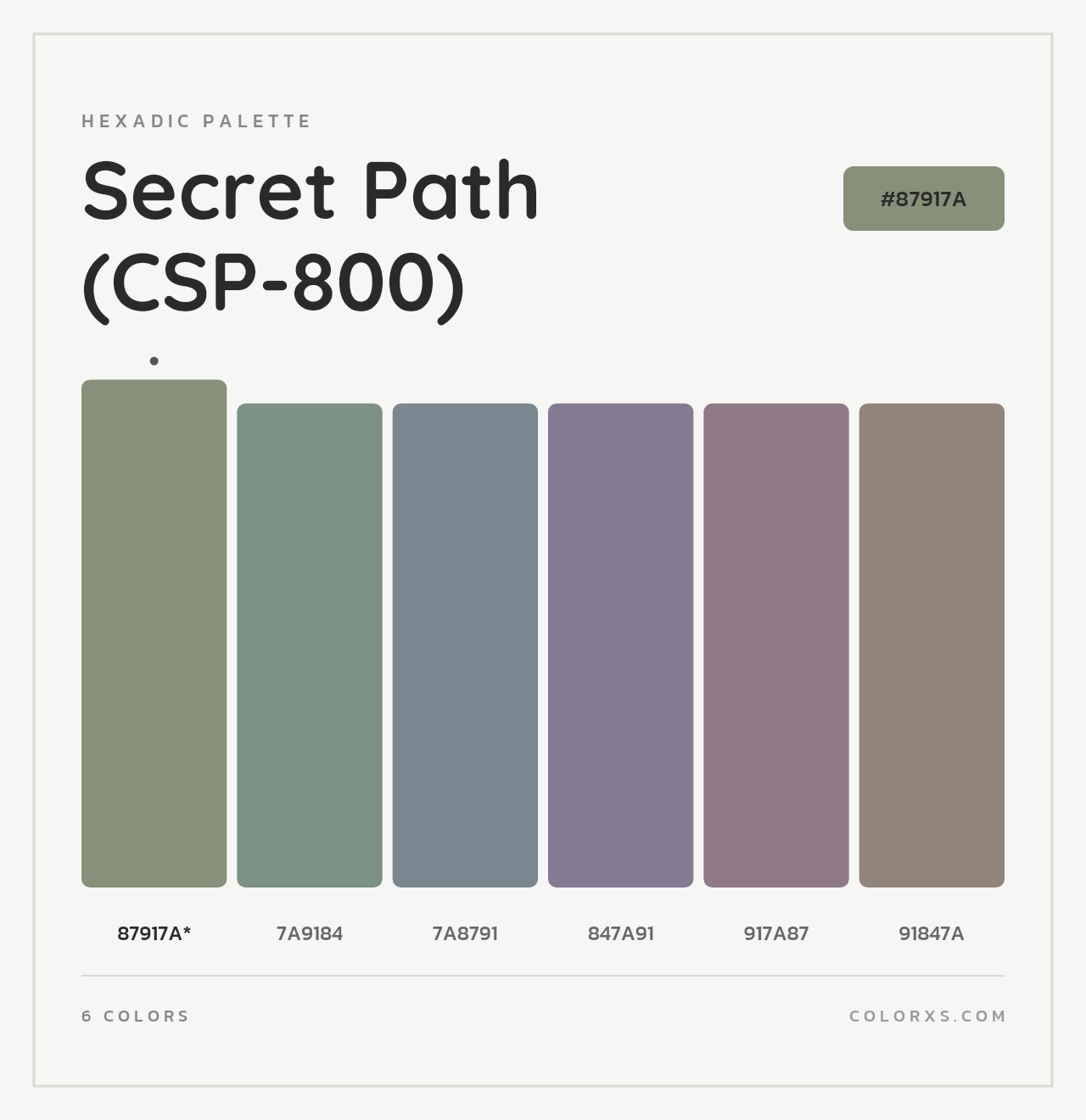 Secret Path (CSP-800) - Hexadic Color Palette