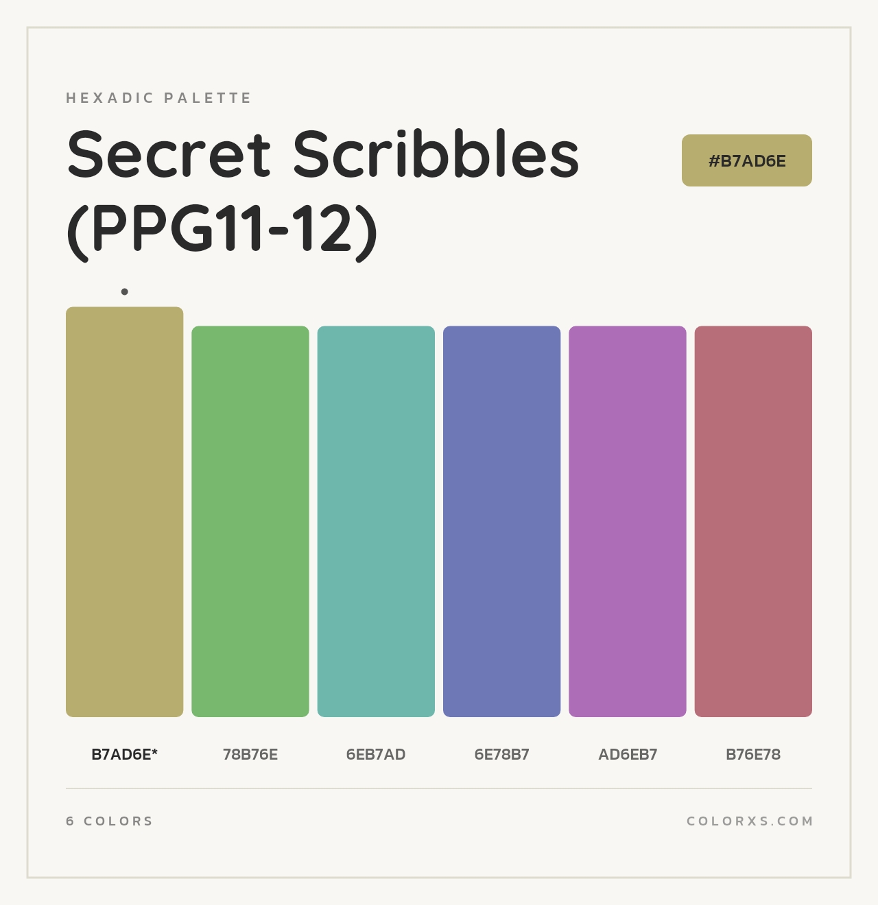 Secret Scribbles (PPG11-12) - Hexadic Color Palette