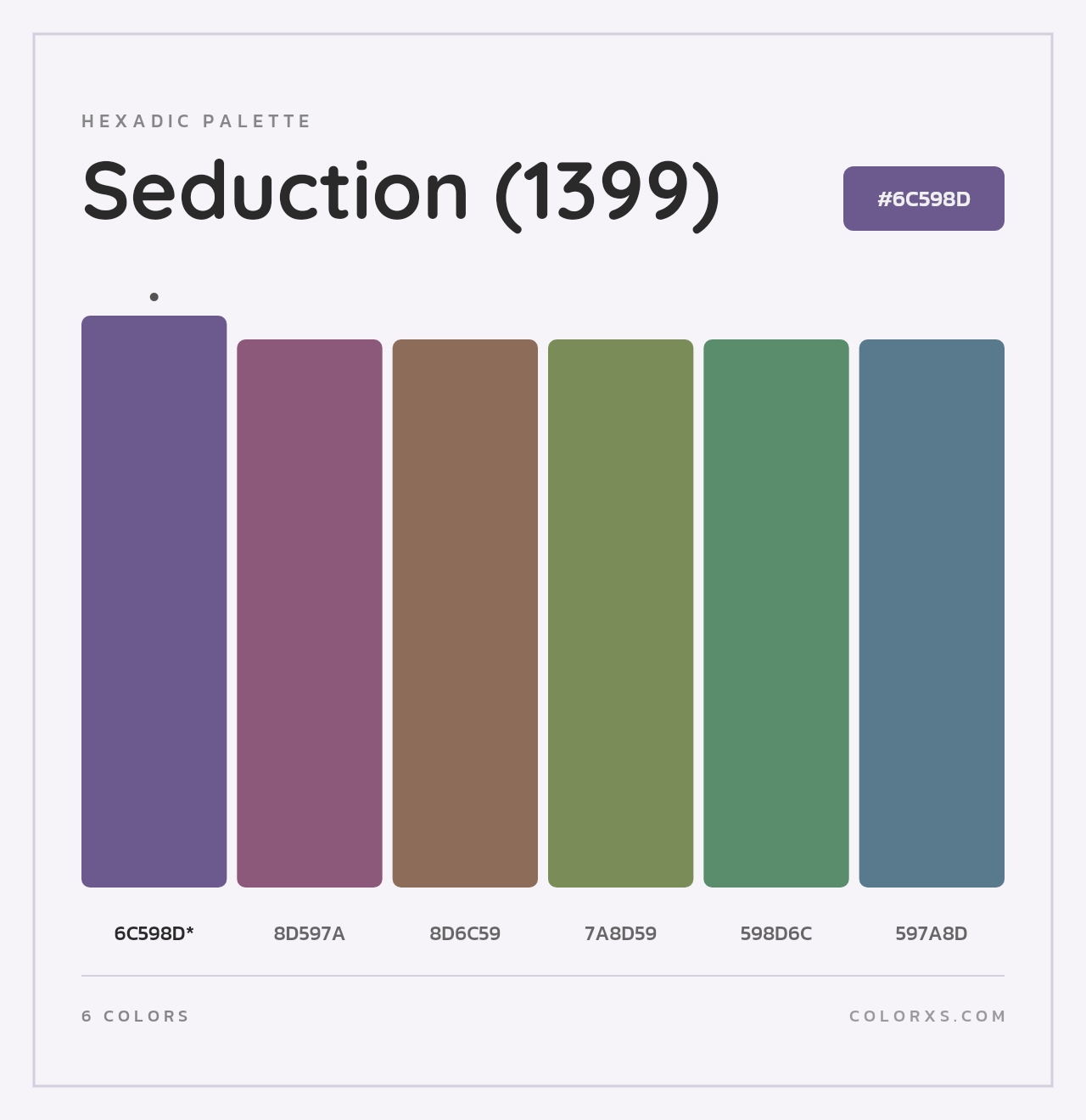 Seduction (1399) - Hexadic Color Palette