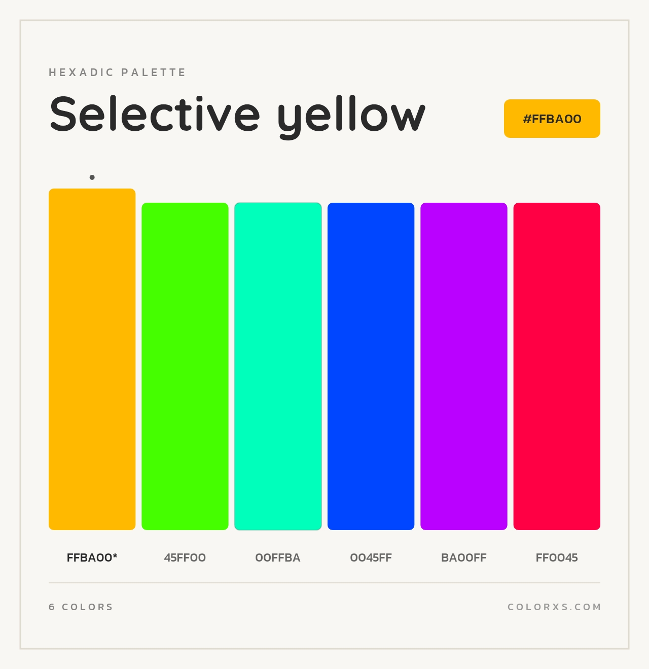 Selective yellow - Hexadic Color Palette