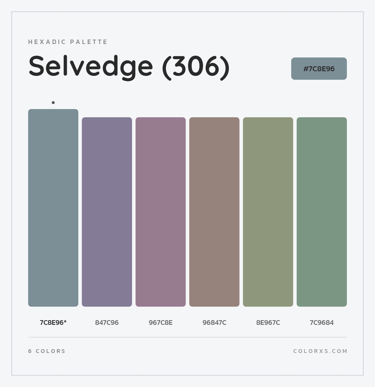 Selvedge (306) - Hexadic Color Palette