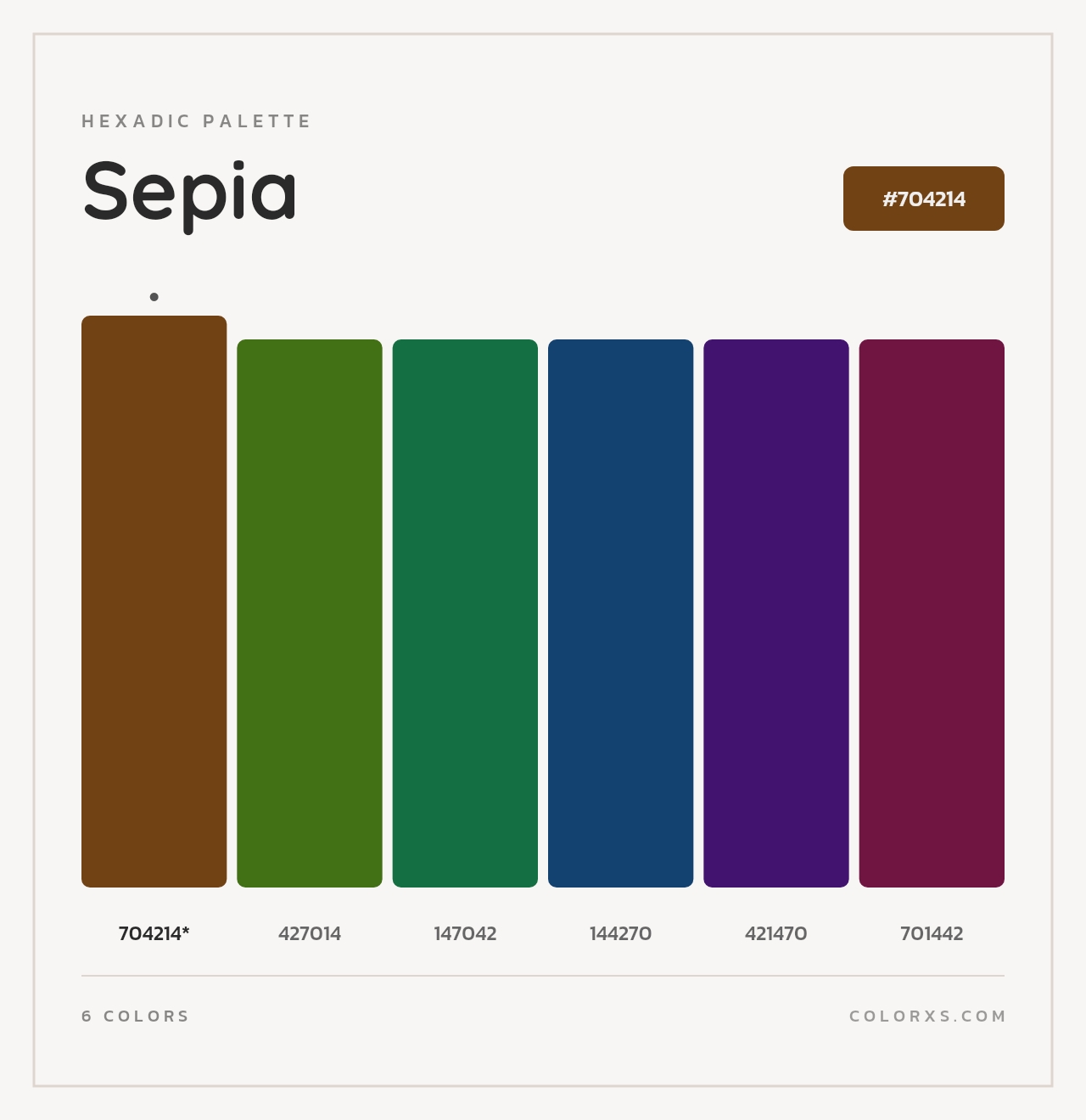 Sepia - Hexadic Color Palette