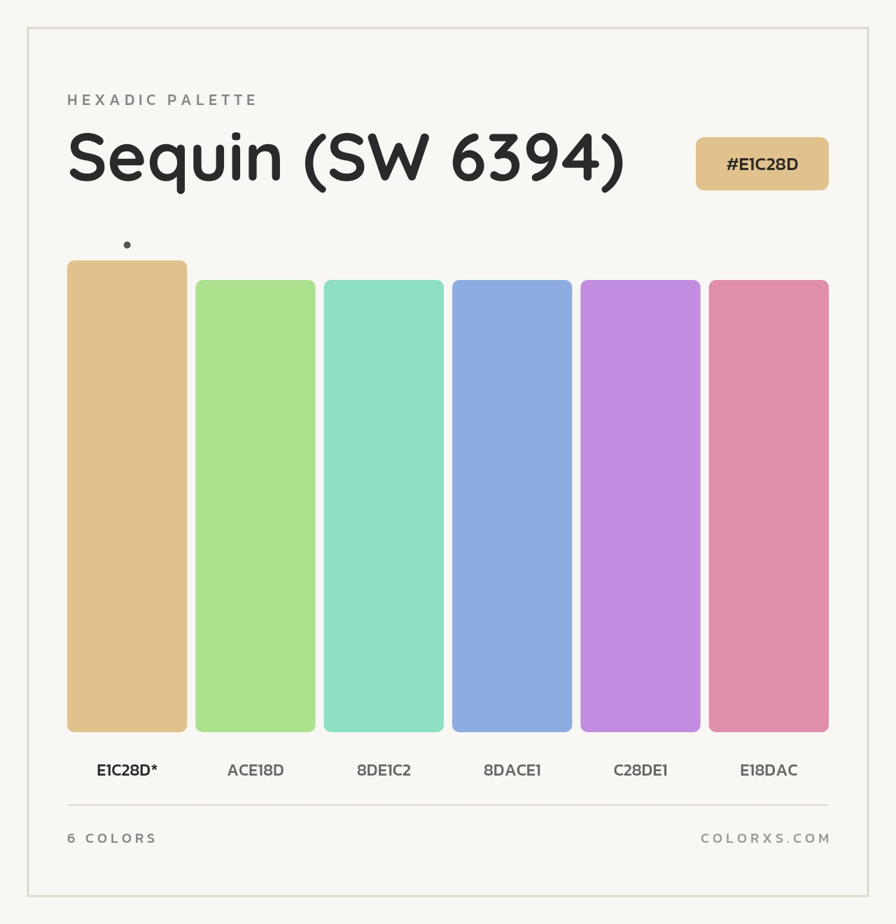 Sequin (SW 6394) - Hexadic Color Palette