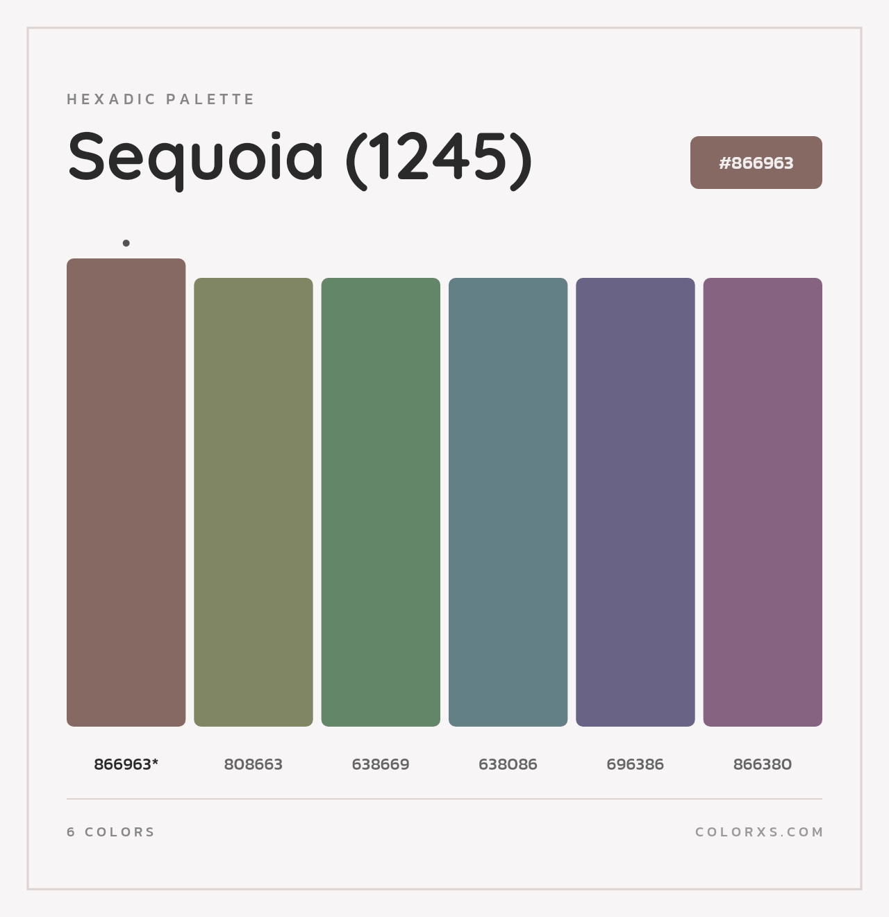 Sequoia (1245) - Hexadic Color Palette