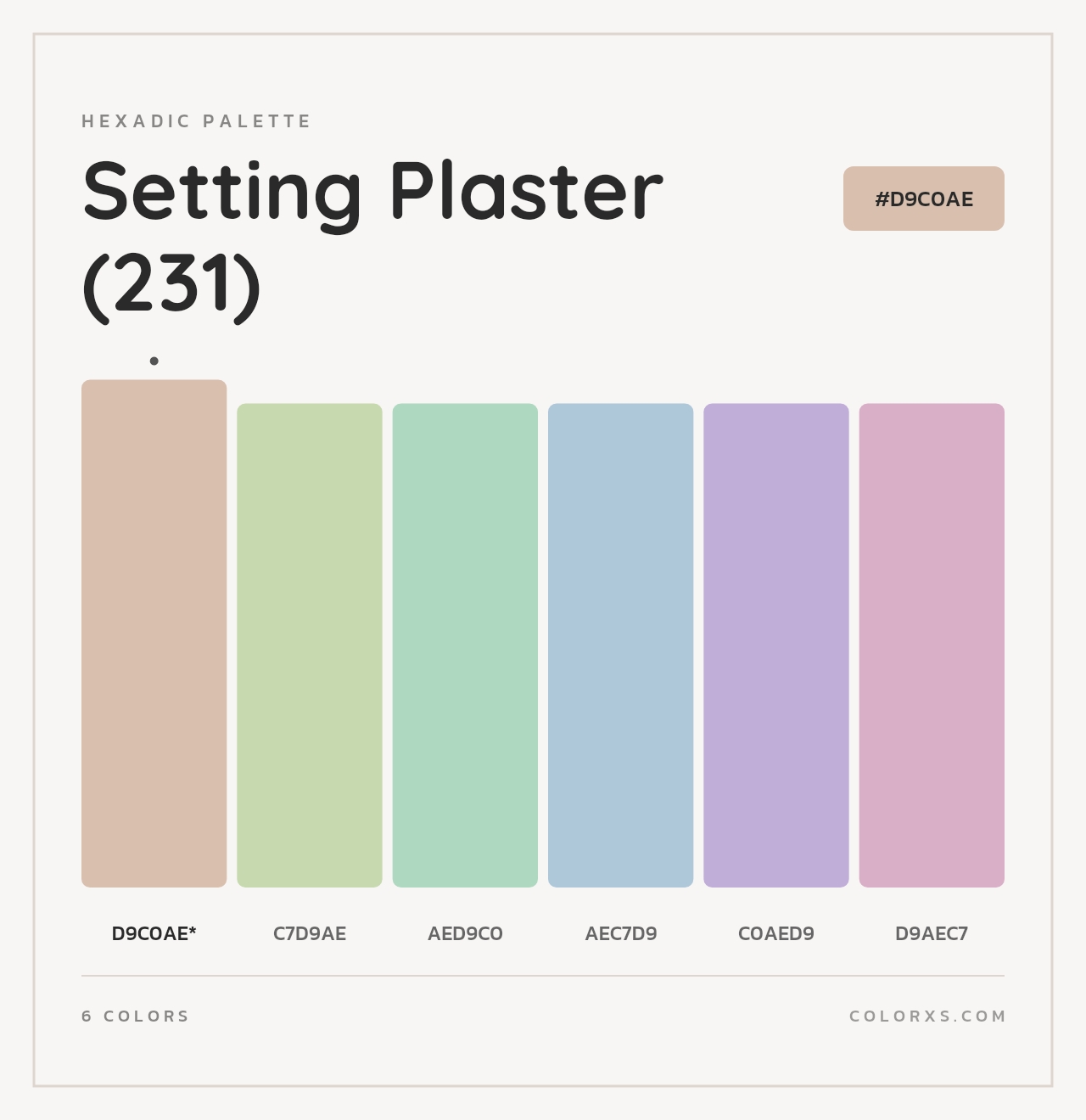 Setting Plaster (231) - Hexadic Color Palette