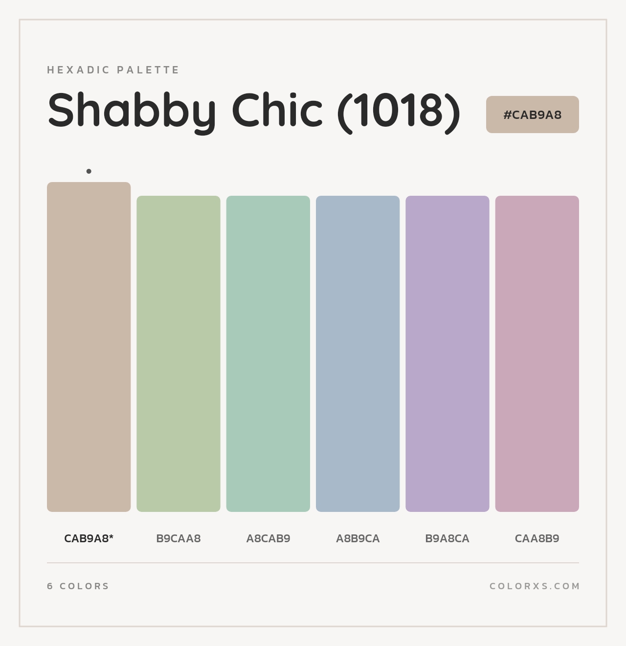 Shabby Chic (1018) - Hexadic Color Palette
