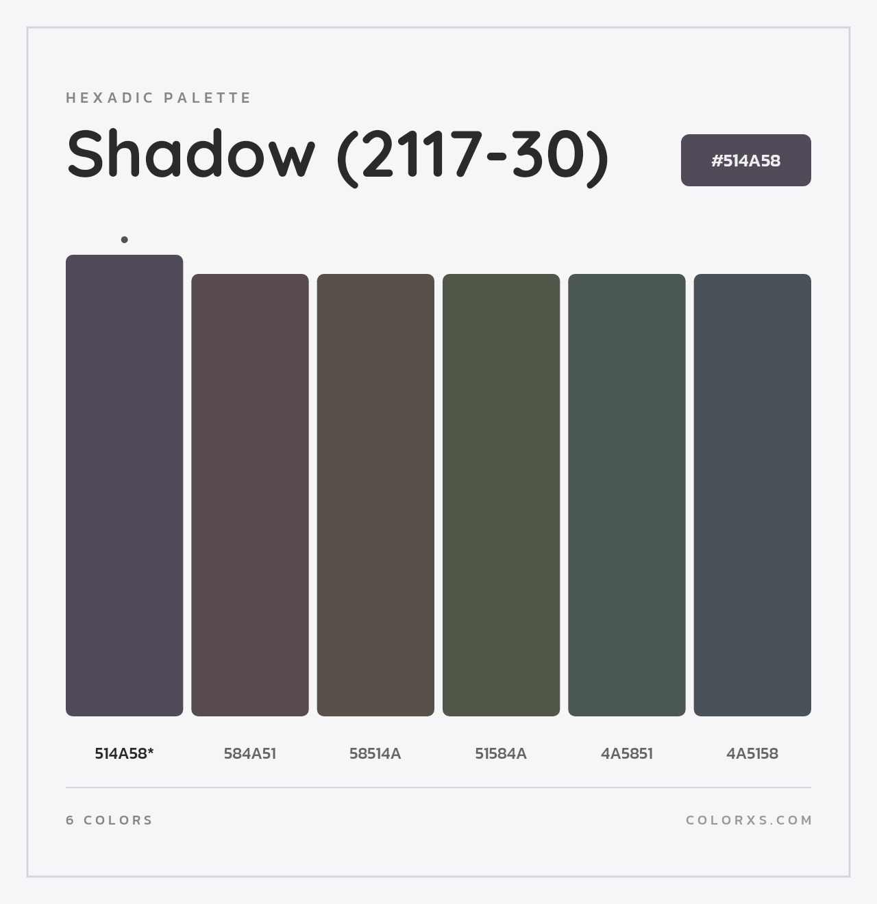 Shadow (2117-30) - Hexadic Color Palette