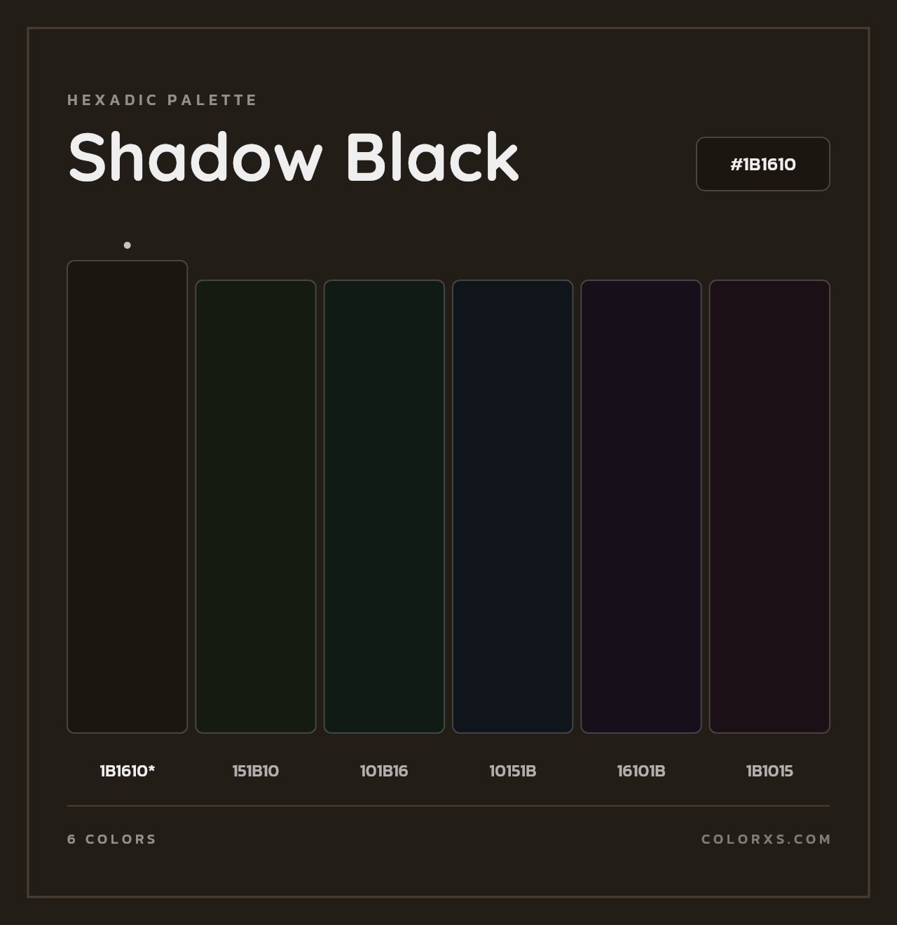 Shadow Black - Hexadic Color Palette