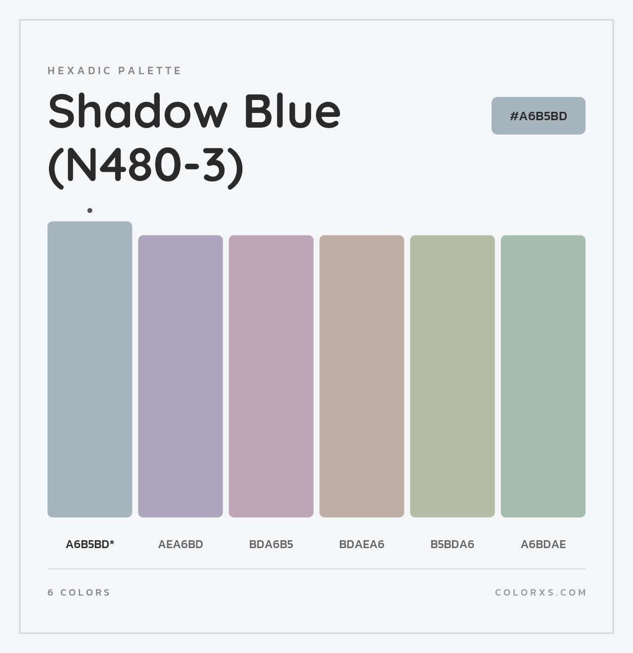 Shadow Blue (N480-3) - Hexadic Color Palette