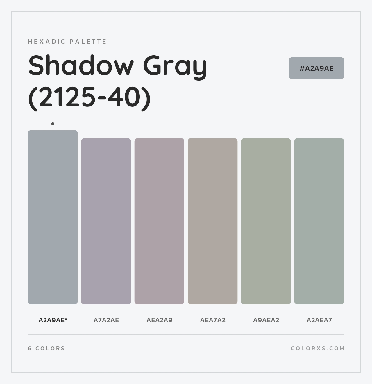 Shadow Gray (2125-40) - Hexadic Color Palette