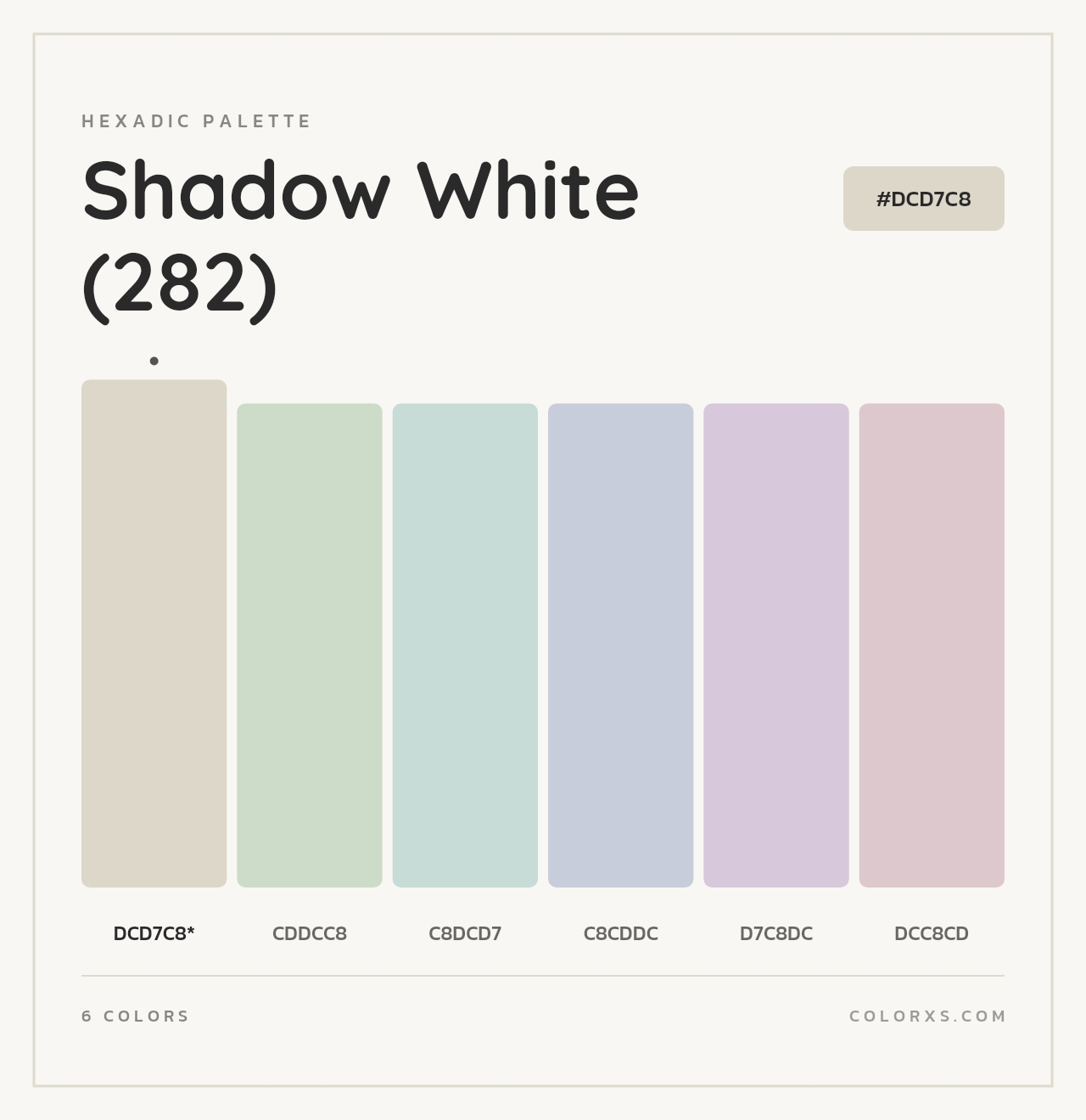 Shadow White (282) - Hexadic Color Palette