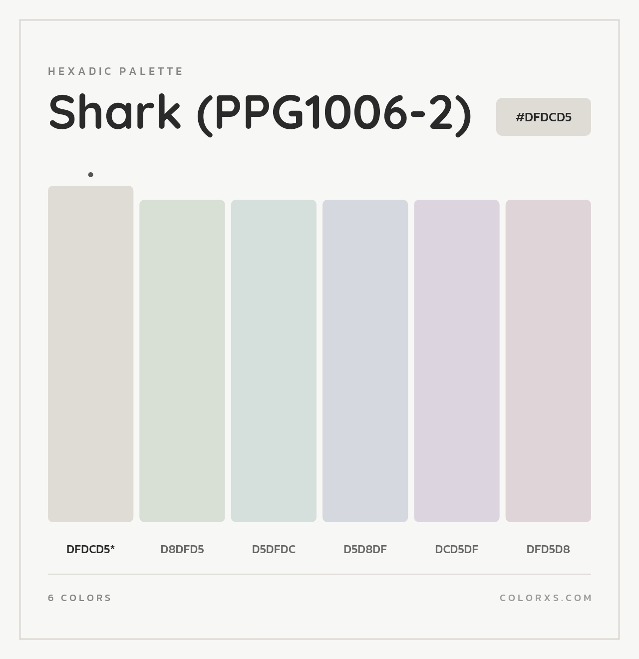 Shark (PPG1006-2) - Hexadic Color Palette