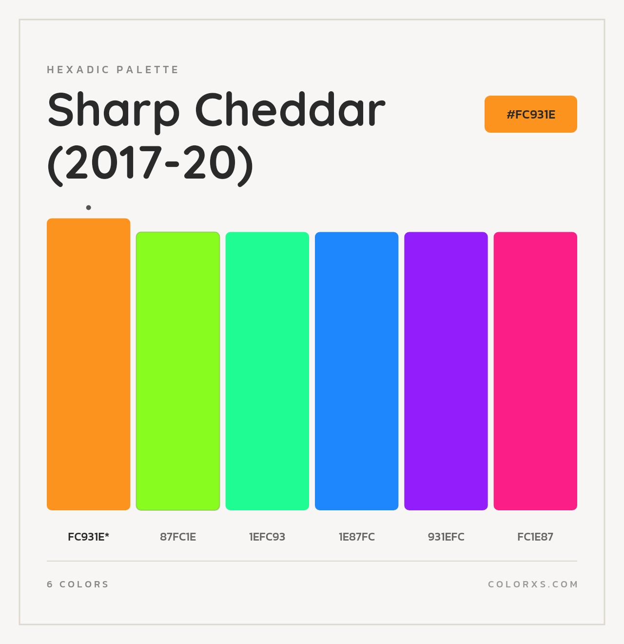 Sharp Cheddar (2017-20) - Hexadic Color Palette