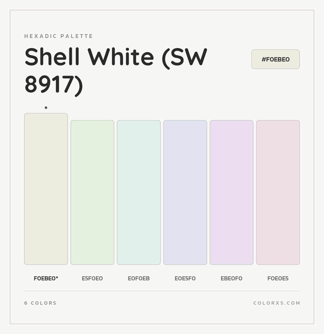 Shell White (SW 8917) - Hexadic Color Palette