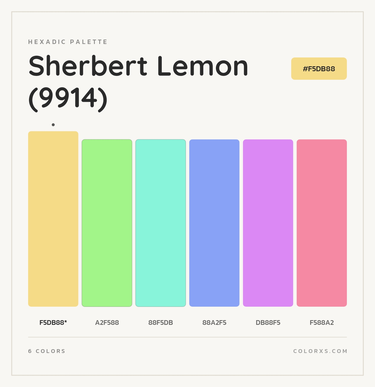 Sherbert Lemon (9914) - Hexadic Color Palette