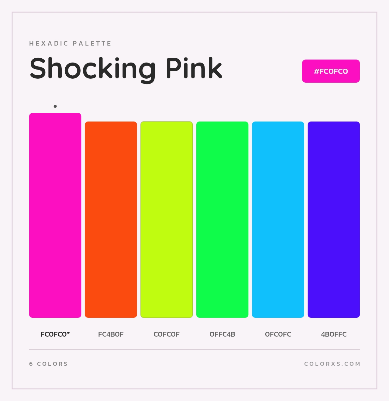 Shocking Pink - Hexadic Color Palette