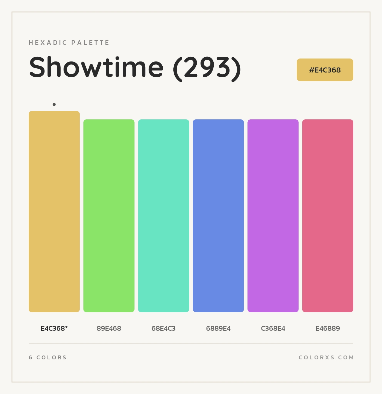 Showtime (293) - Hexadic Color Palette