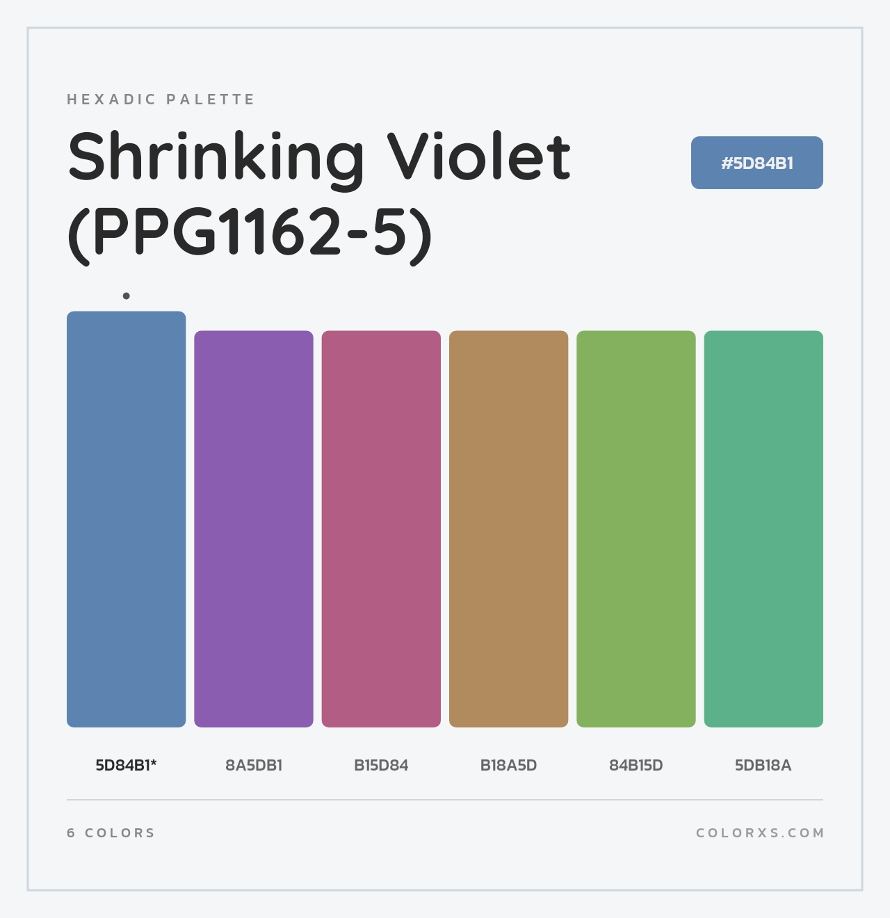 Shrinking Violet (PPG1162-5) - Hexadic Color Palette
