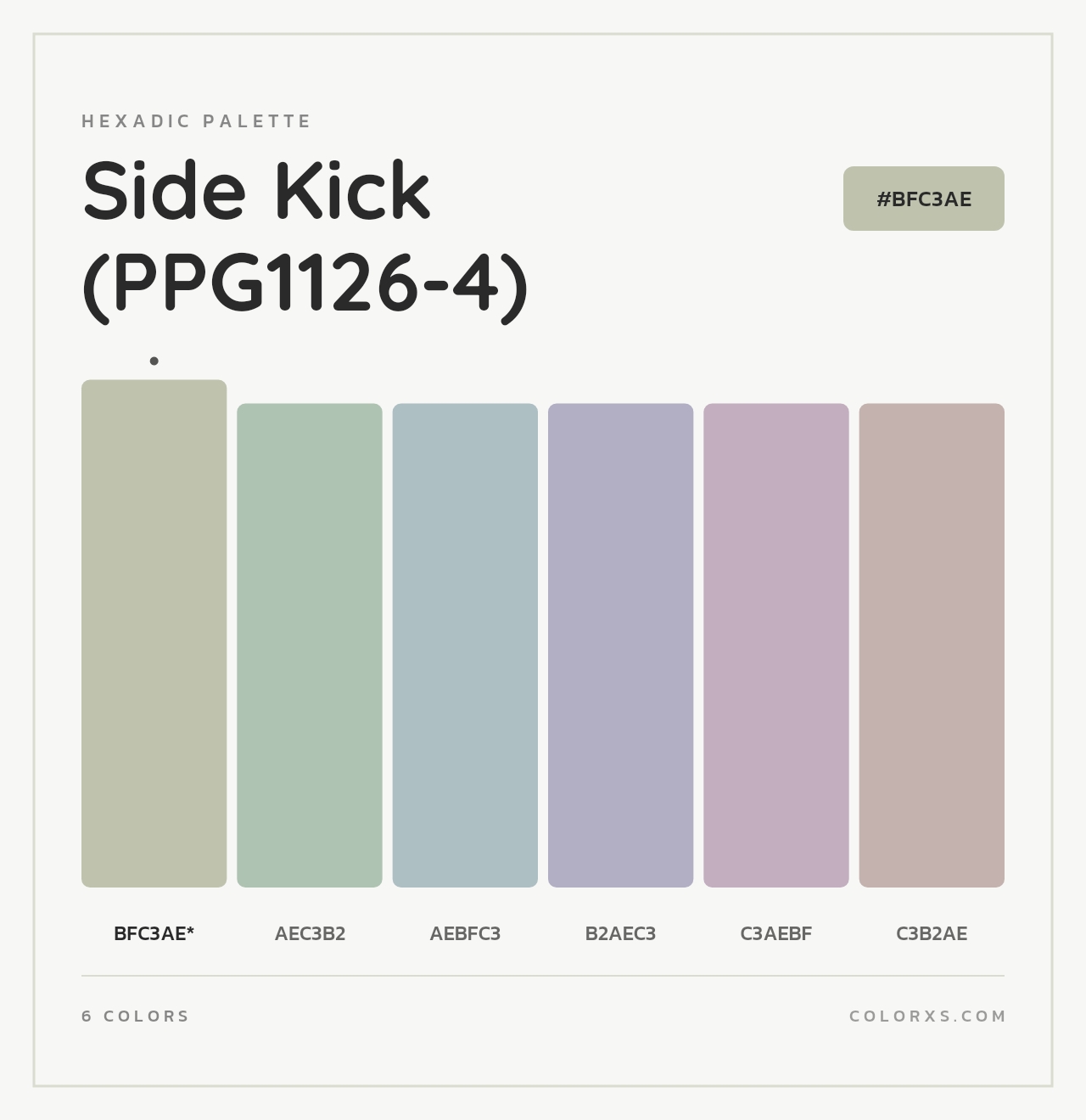 Side Kick (PPG1126-4) - Hexadic Color Palette