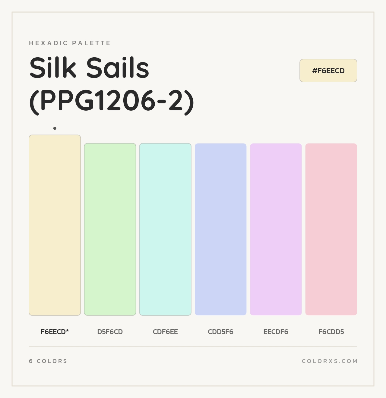 Silk Sails (PPG1206-2) - Hexadic Color Palette
