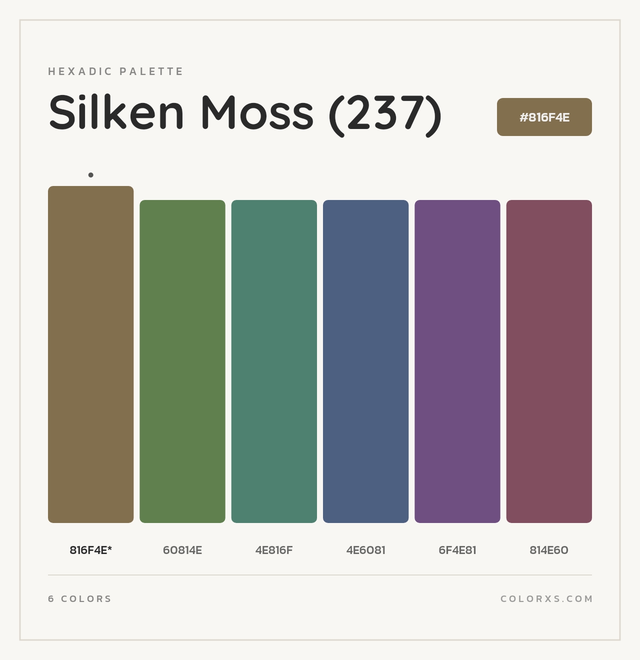 Silken Moss (237) - Hexadic Color Palette