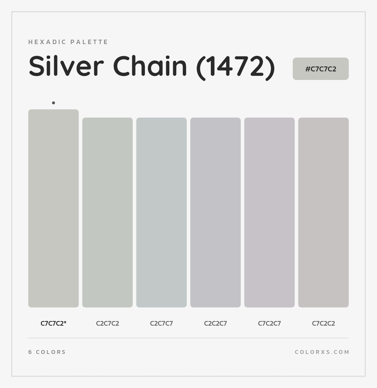 Silver Chain (1472) - Hexadic Color Palette