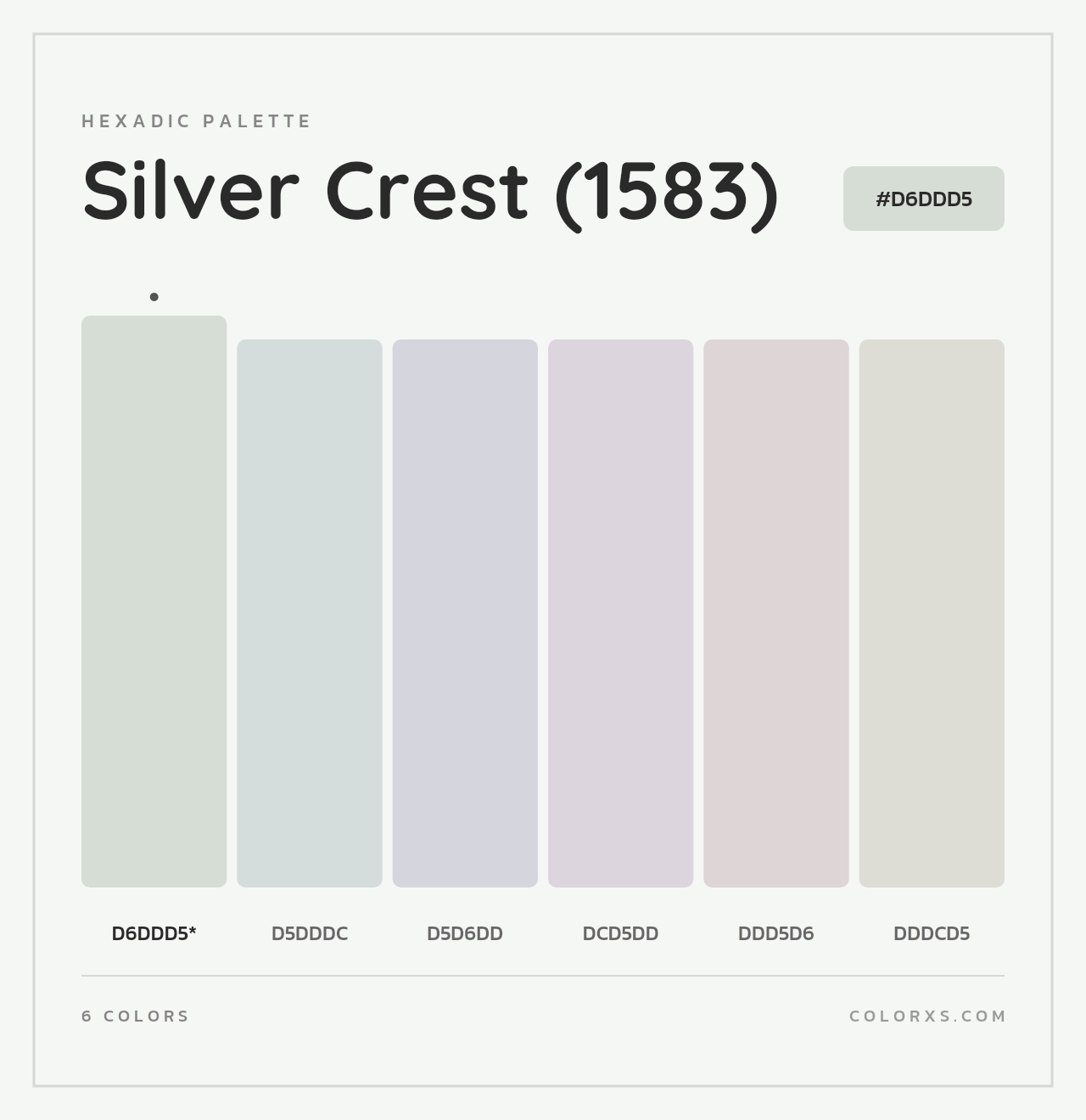 Silver Crest (1583) - Hexadic Color Palette