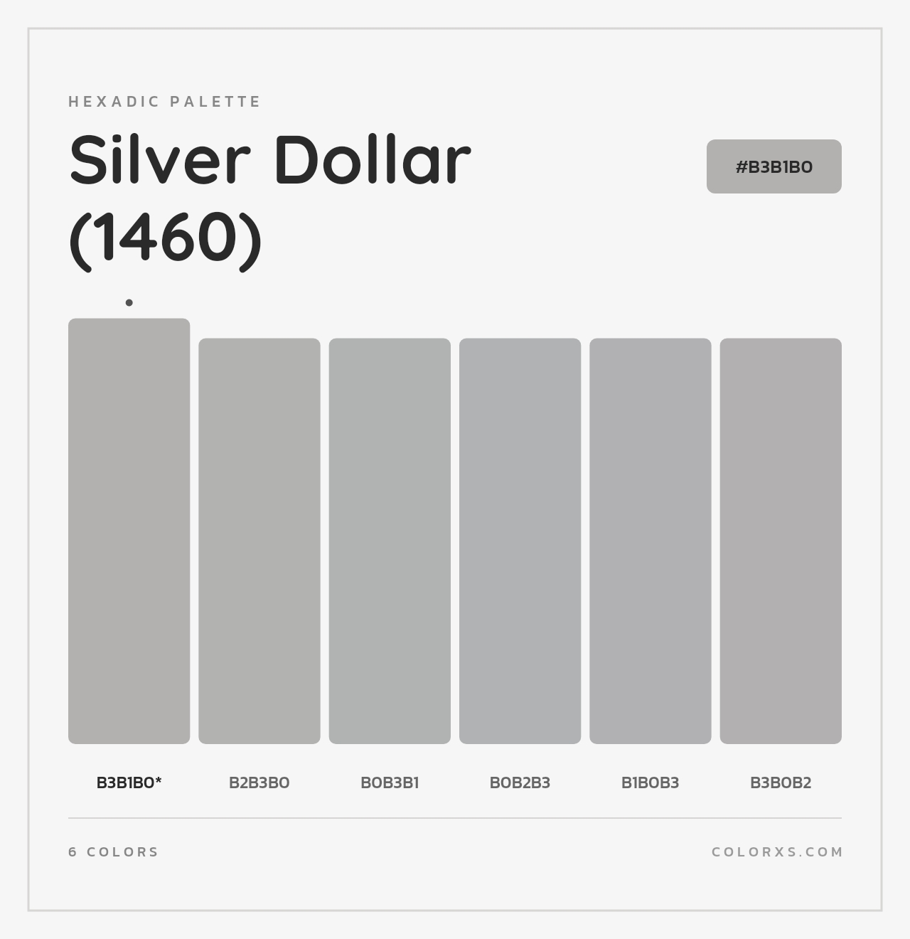 Silver Dollar (1460) - Hexadic Color Palette