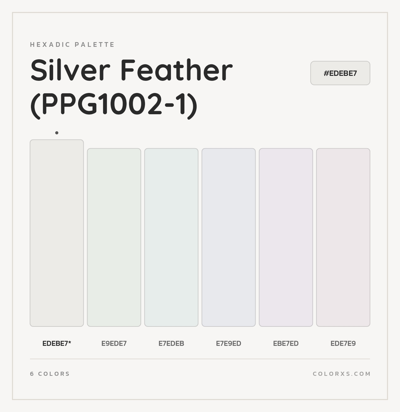 Silver Feather (PPG1002-1) - Hexadic Color Palette