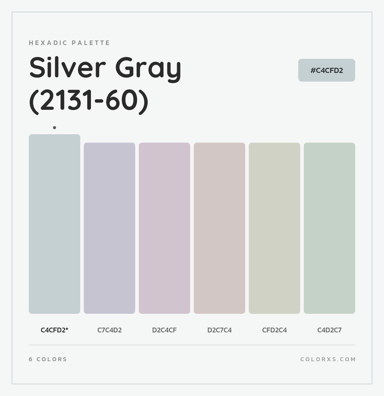 Silver Gray (2131-60) - Hexadic Color Palette