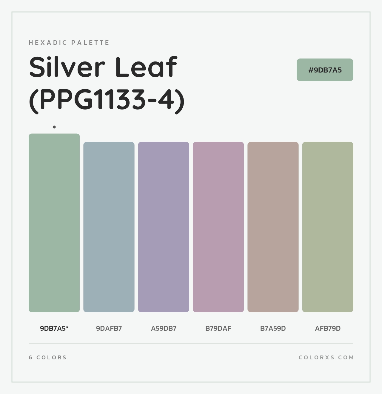 Silver Leaf (PPG1133-4) - Hexadic Color Palette
