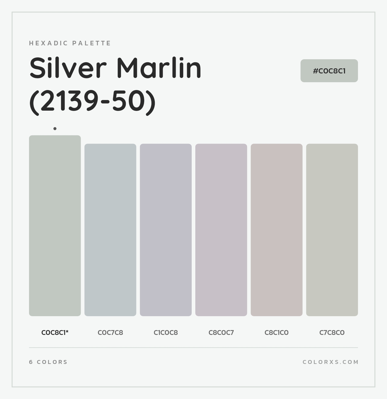 Silver Marlin (2139-50) - Hexadic Color Palette