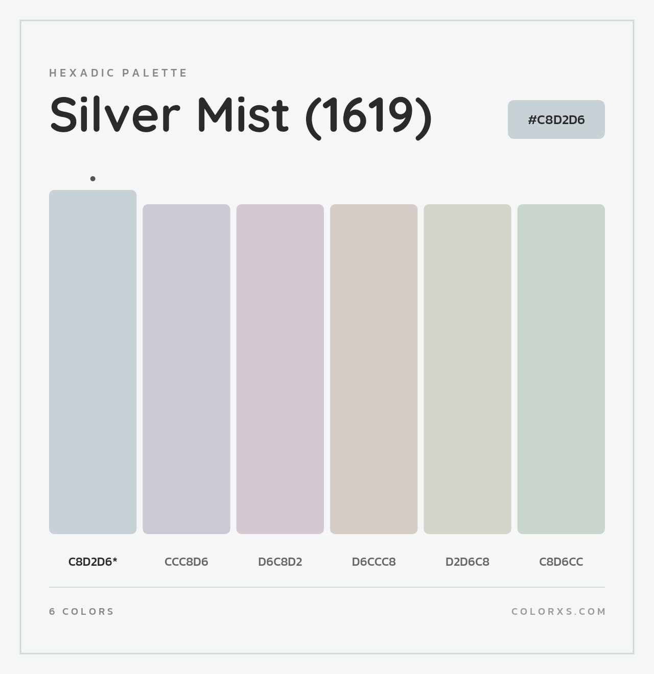 Silver Mist (1619) - Hexadic Color Palette