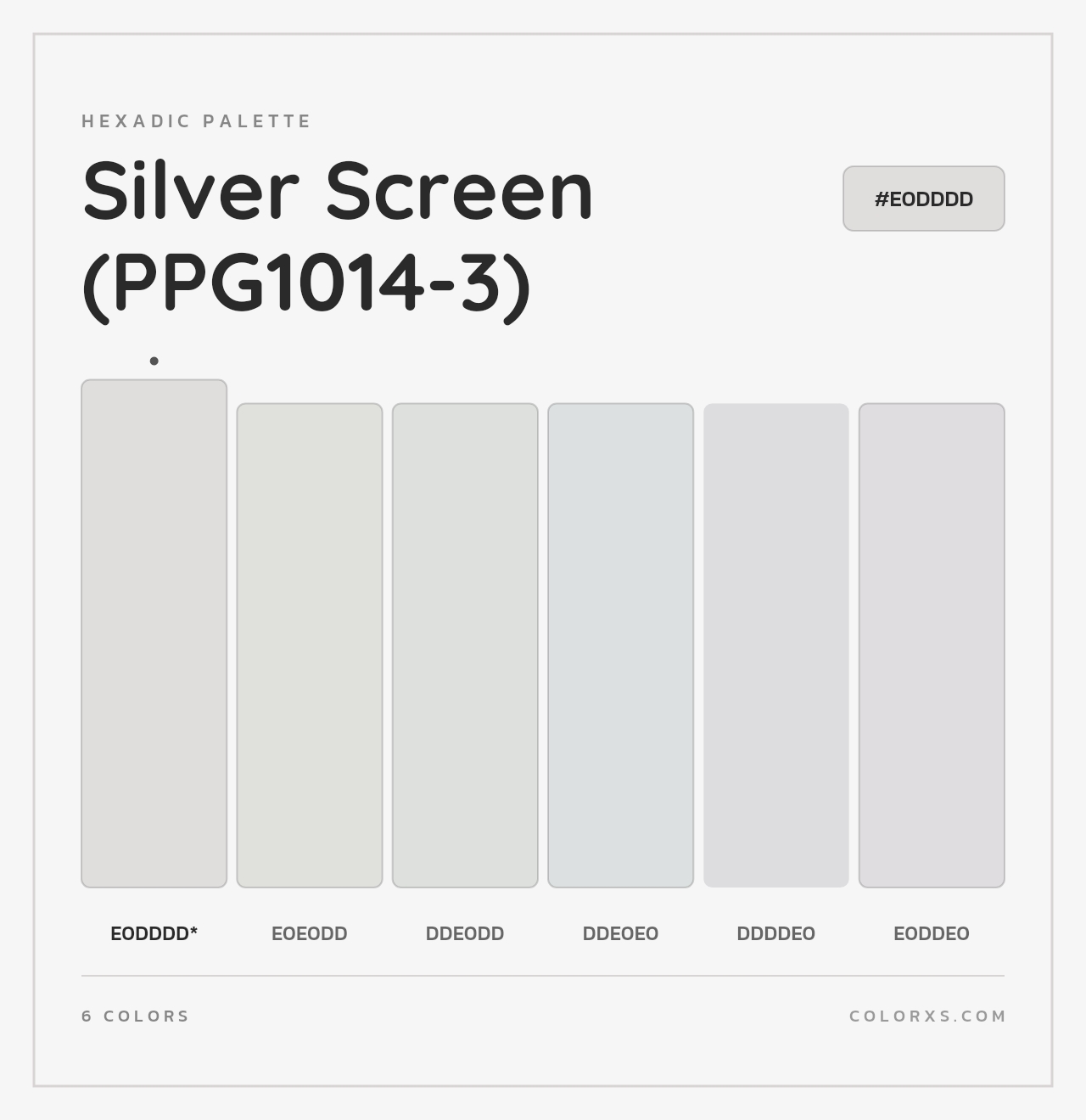Silver Screen (PPG1014-3) - Hexadic Color Palette
