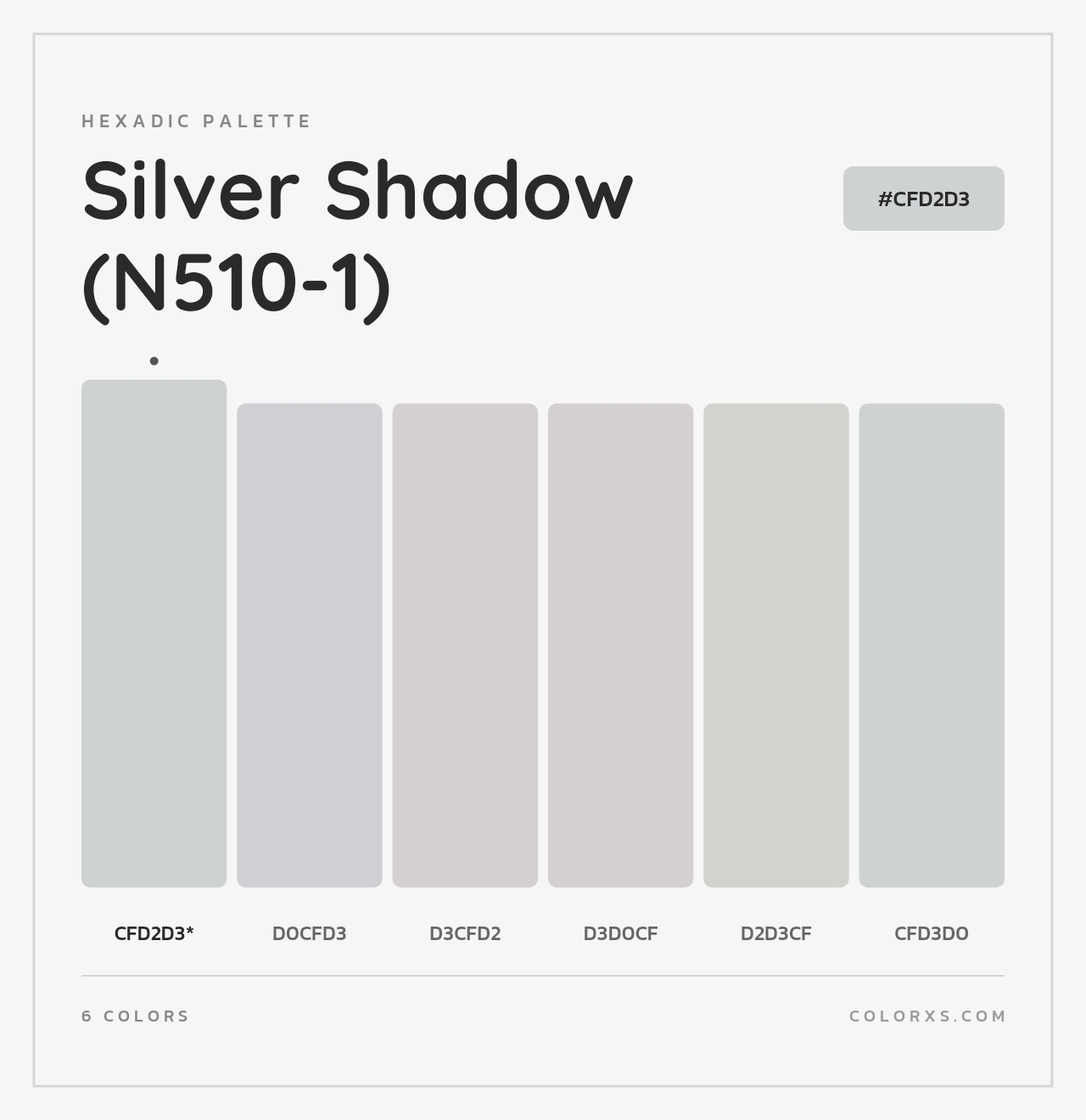 Silver Shadow (N510-1) - Hexadic Color Palette